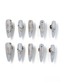 Handmade Cat Eye Stiletto Bridal Press On Nails